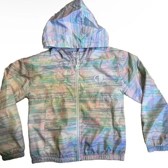Girls Champion Authentic Athleticwear Pastel Rain Jacket Size Medium - Picture 1 of 4